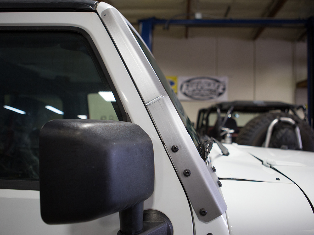 Jeep Wrangler JK Windshield Guards Add Protection from Paint-Scraping Trees  - GenRight Offroad